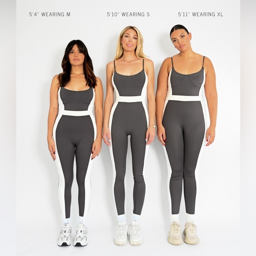 Yellow The Label Mackenzie Belted Bodysuit in Charcoal Grey- Size Small - Picture 2 of 11